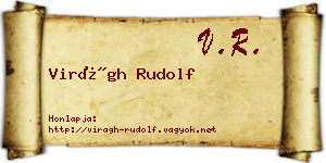 Virágh Rudolf névjegykártya
